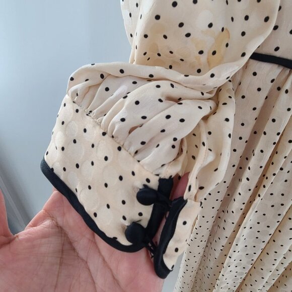 Vintage Jack Mulqueen Collectibles 100% Silk Dress Made in Korea SZ‎ 4 Polka dot - Picture 5 of 16